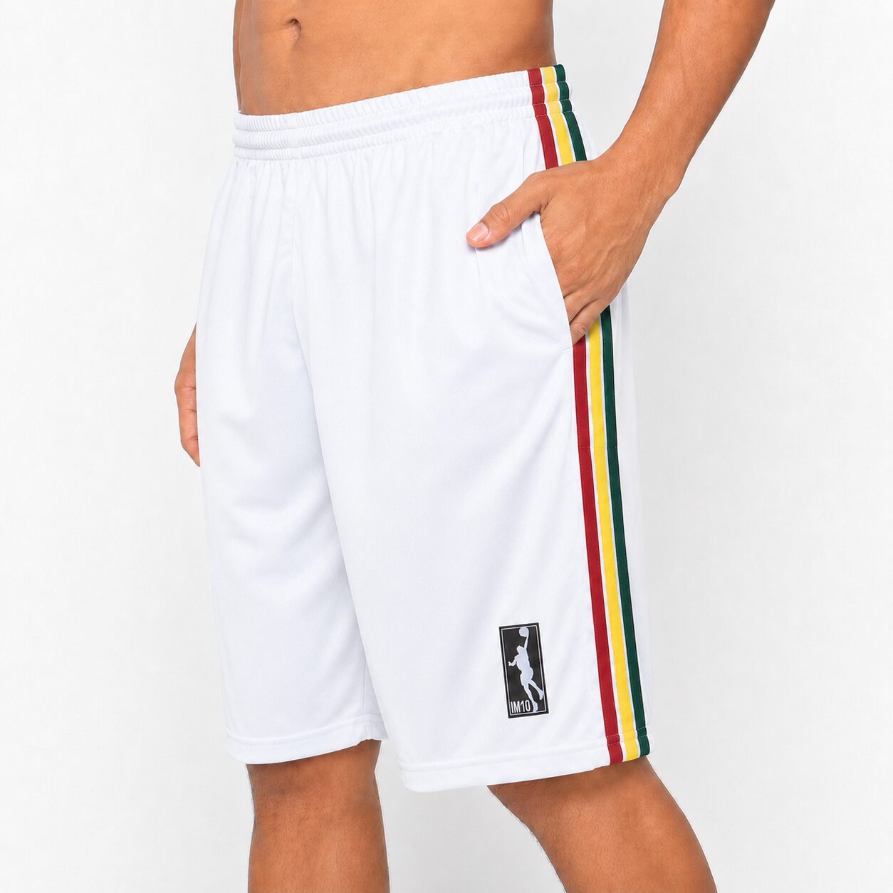 Bermuda Basquete Masculina M10 Classic Listras Reggae Aero-Dry