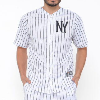 Camisa Baseball Masculina M10 Classic NY Listrado Aero-Dry
