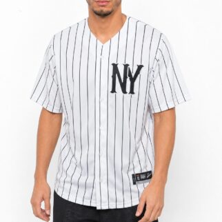Camisa Baseball Masculina M10 Classic NY Listrado Liso-Heavy