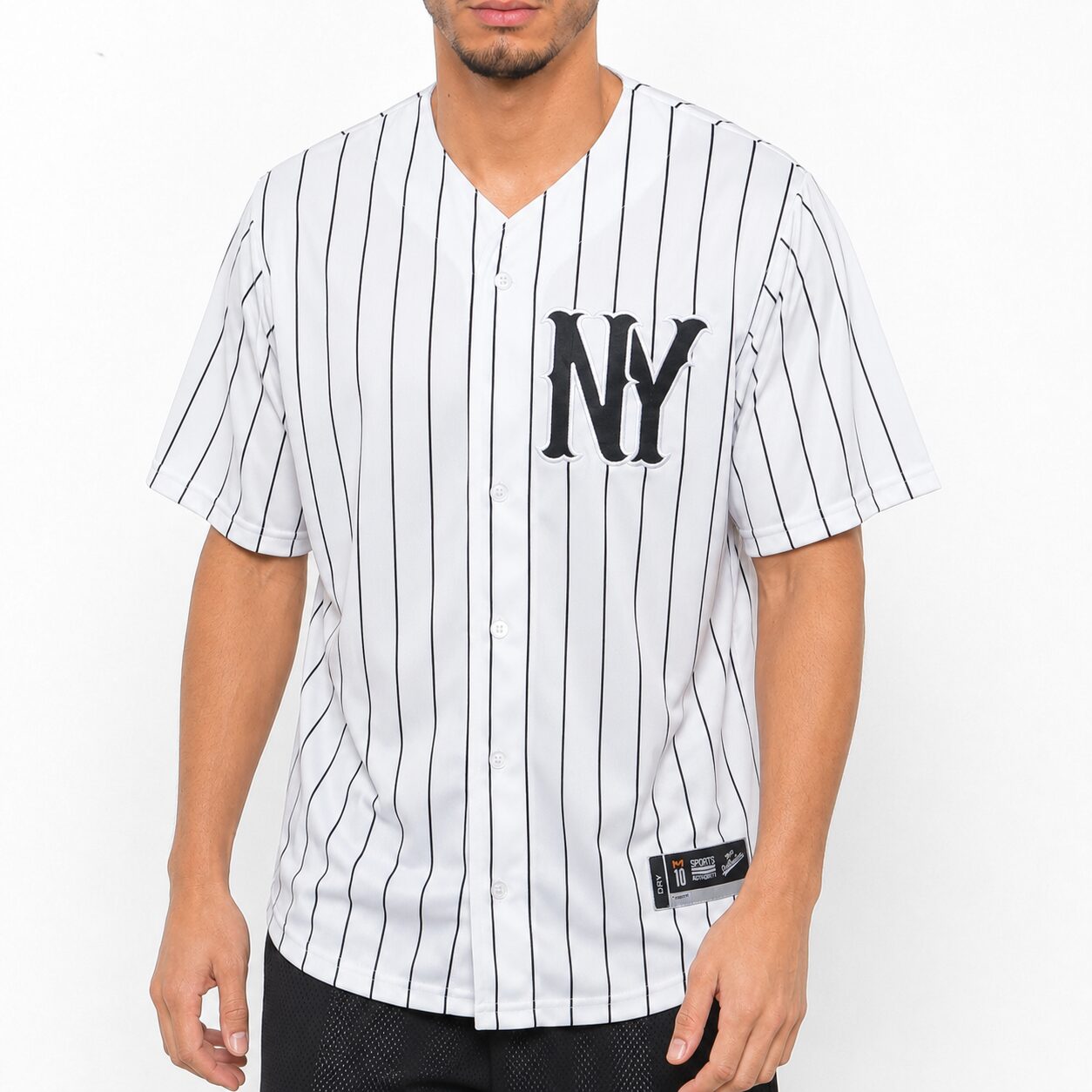 Camisa Baseball Masculina M10 Classic NY Listrado Liso-Heavy