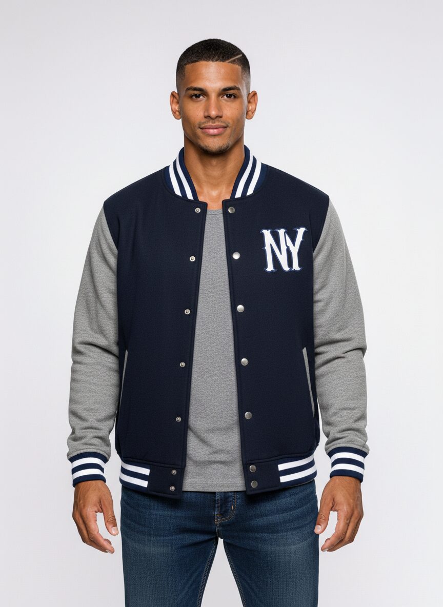 Jaqueta College Moletom Masculina M10 Hoop NY Dark - Imagem 3