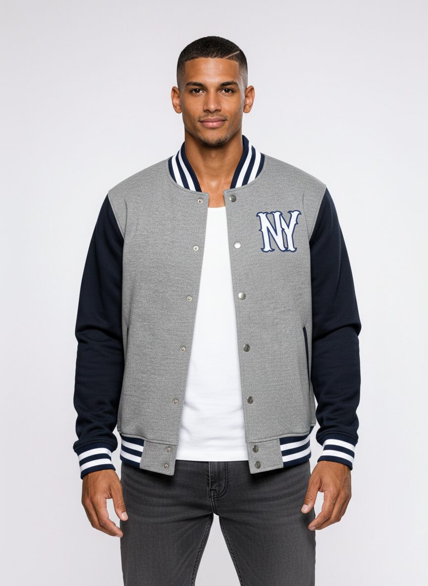 Jaqueta College Moletom Masculina M10 Hoop NY Dark - Imagem 6