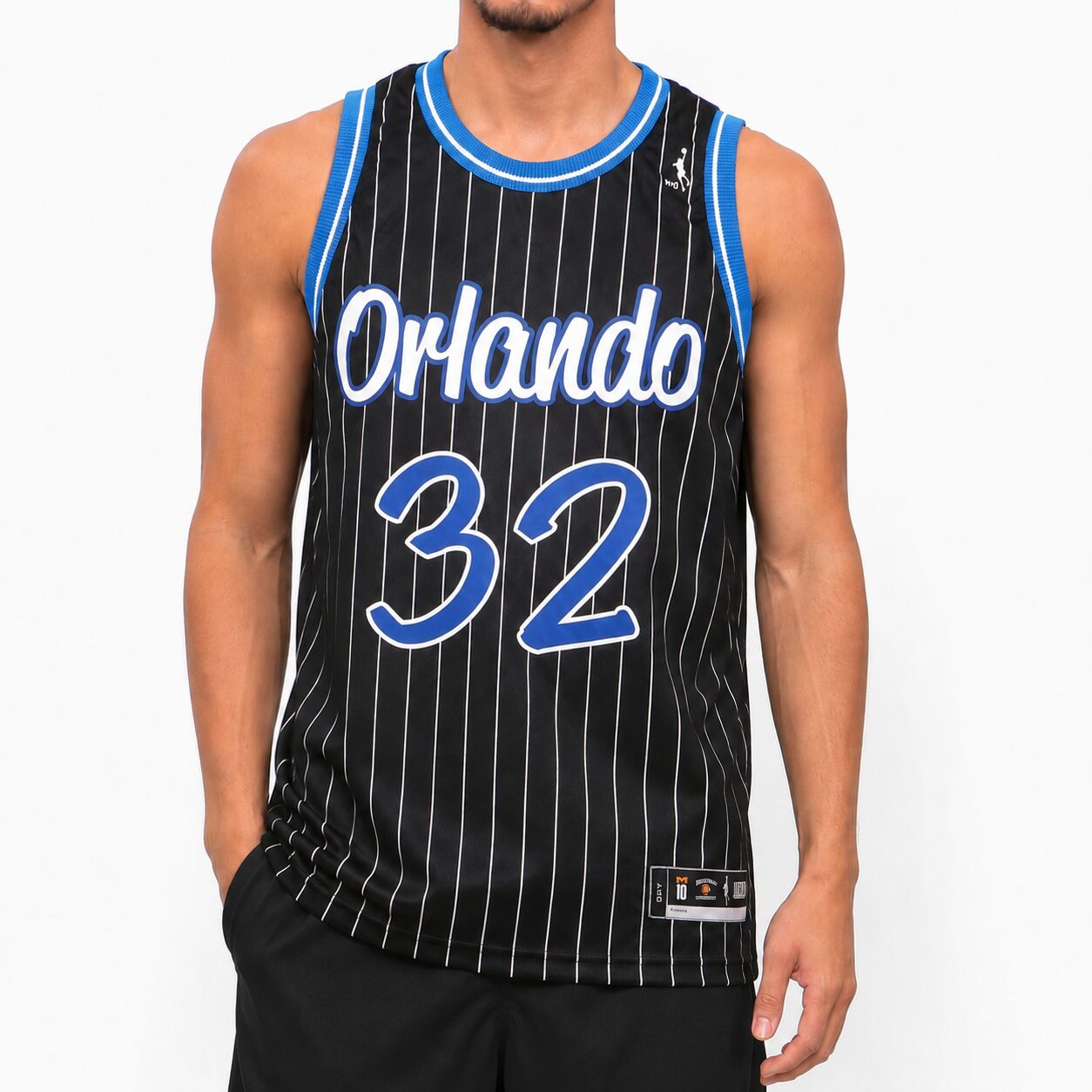 Regata Basquete Masculina M10 Classic Orlando Listrada 32 Liso-Light - Imagem 9