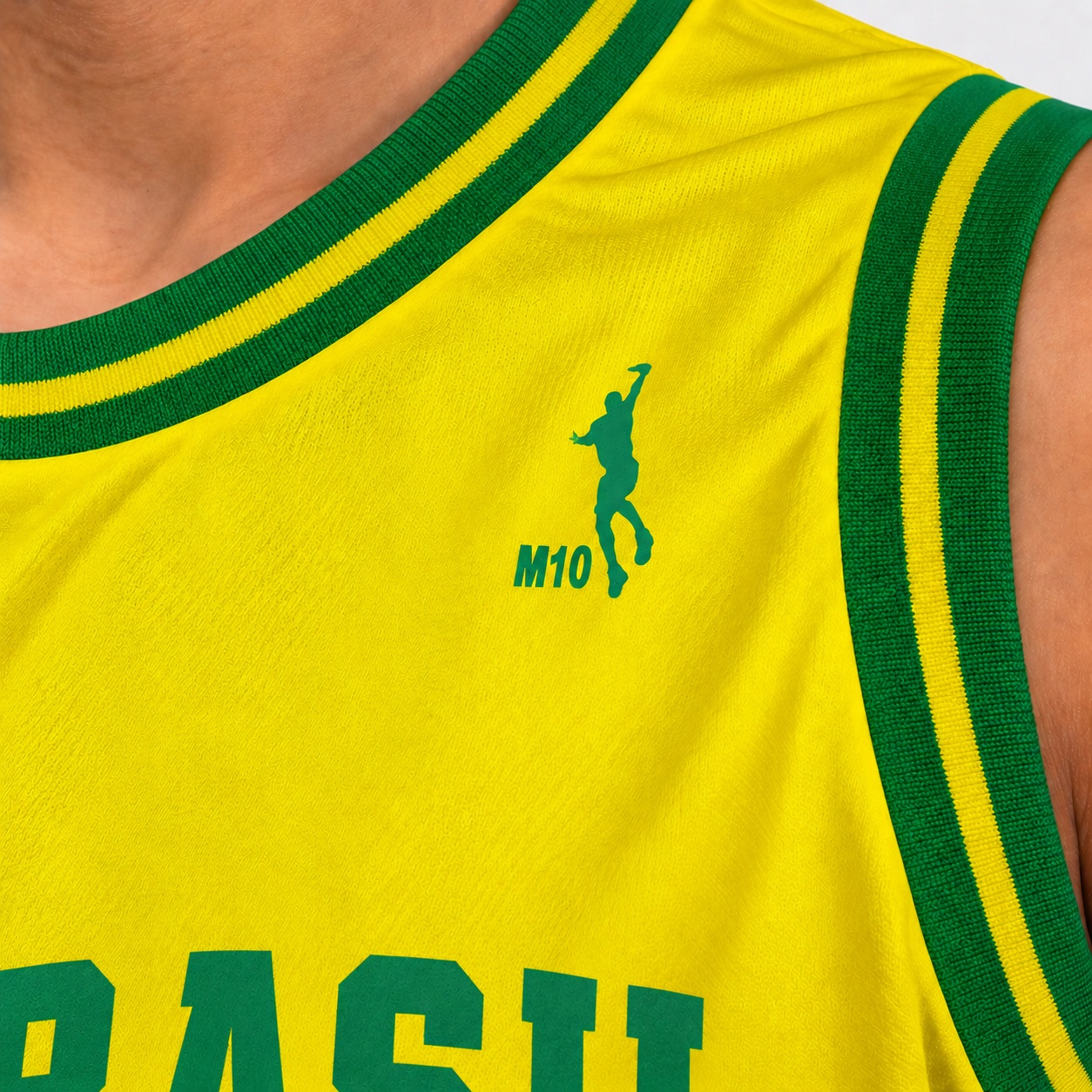 Regata Basquete Masculina M10 Classic Brasil 10 Liso-Light - Imagem 3