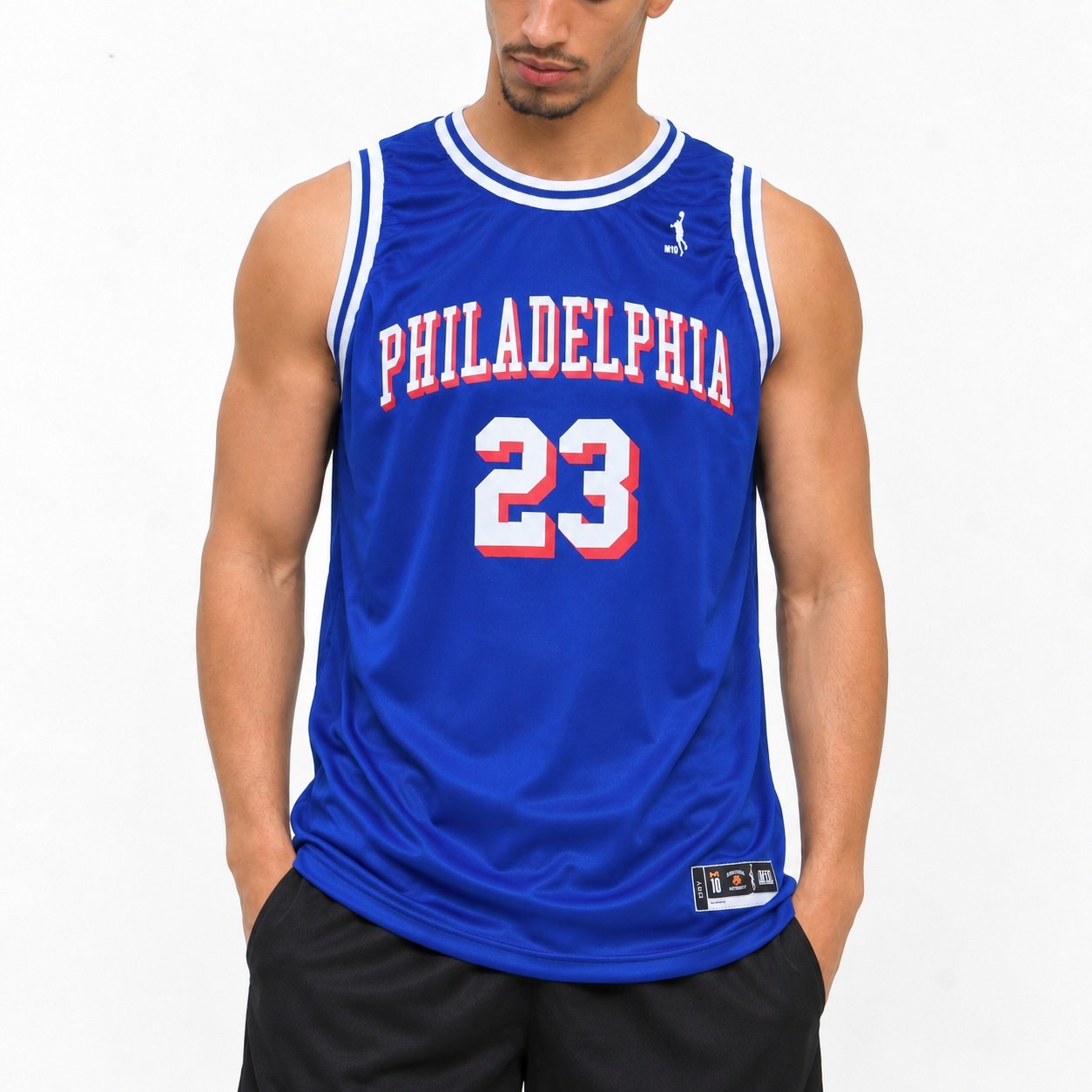 Regata Basquete Masculina M10 Classic Philadelphia 23 Liso-Light - Imagem 9